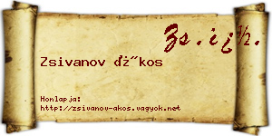 Zsivanov Ákos névjegykártya